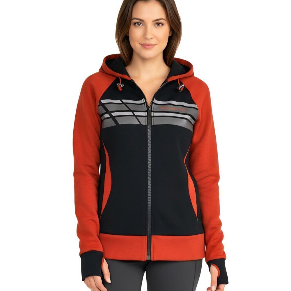 Harley Davidson Performance Stretch Activewear Hoodie Thumb Holes Logo Size M